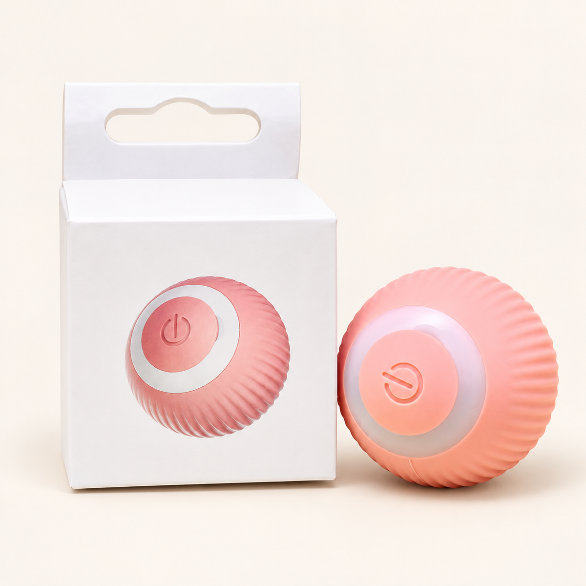 Rosa Smart Ball mit gerippter Oberfläche und Verpackung