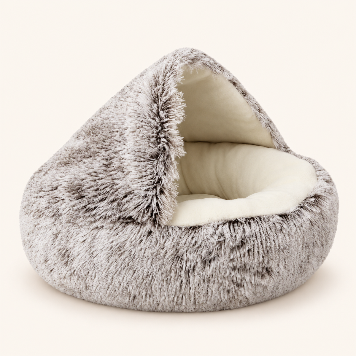 Braunes Kuschelbett mit Höhle