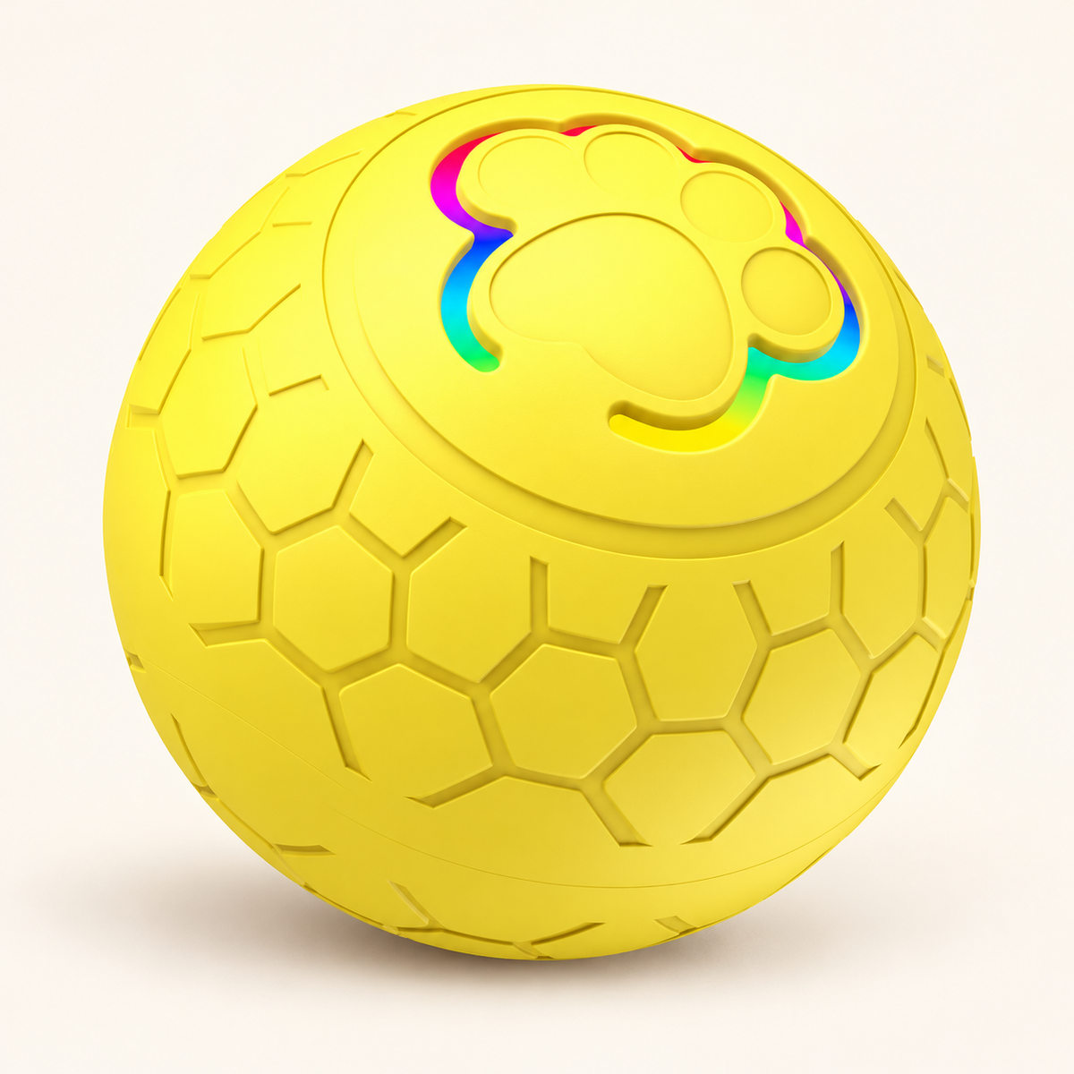 Gelber LED-Spielball mit Hexagonmuster